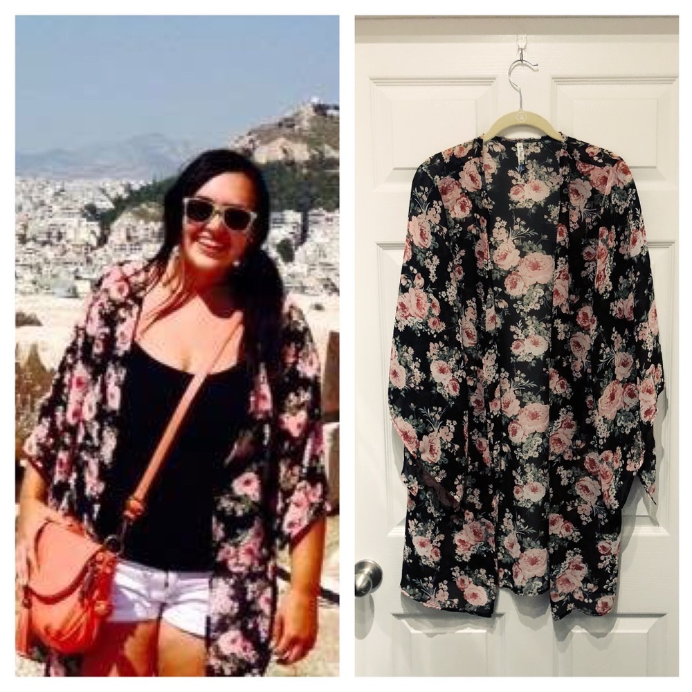 Long flower kimono